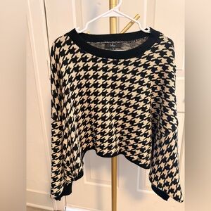 Lulu's Black and Cream Patterned Knit Sweater